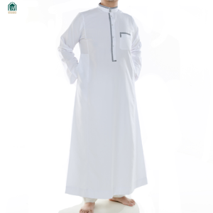 Abiti arabi <span class=keywords><strong>musulmani</strong></span> all'ingrosso abiti da uomo in puro colore liturgico <span class=keywords><strong>vestiti</strong></span> in Cashmere lavato abiti Qatari - Product Image 1