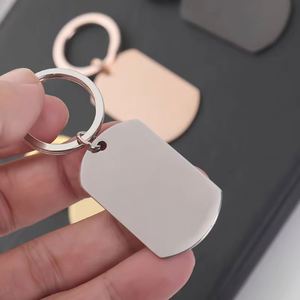 Vente en gros d'usine, porte-clés rond en métal personnalisé, porte-clés en acier inoxydable vierge à graver, porte-clés avec logo - Product Image 5