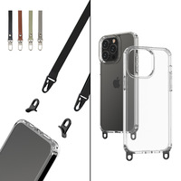 Étui de protection transparent en acrylique de haute qualité avec cordon pour iPhone 12 Pro Max, coque antichoc pour smartphone