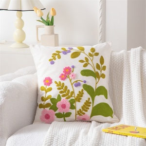 Nouvelle housse <span class=keywords><strong>de</strong></span> coussin <span class=keywords><strong>de</strong></span> tête <span class=keywords><strong>de</strong></span> <span class=keywords><strong>lit</strong></span> et <span class=keywords><strong>de</strong></span> soutien lombaire en chenille brodée, style pastoral, pour la maison et le bureau, avec coton 7D haute élasticité - Product Image 6