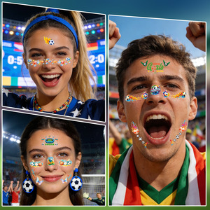 Accessoires pour supporters <span class=keywords><strong>de</strong></span> la Coupe du Monde <span class=keywords><strong>de</strong></span> football 2026, articles promotionnels, souvenirs, produits pour les fêtes <span class=keywords><strong>de</strong></span> club, autocollants temporaires <span class=keywords><strong>de</strong></span> tatouage pour enfants, dessins animés - Product Image 4