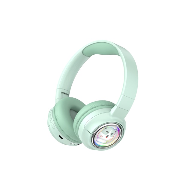 Kids Wireless Headphones with RGB Lights & Waterproof Cat Ear Design for Gaming Travel Sports-Children's Gift