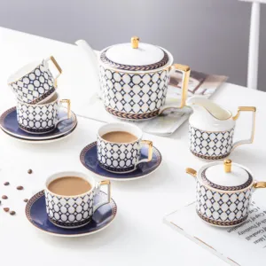 Hand Malerei Tee-Set Porzellan Kaffee Set Fine Bone China Kaffee Set