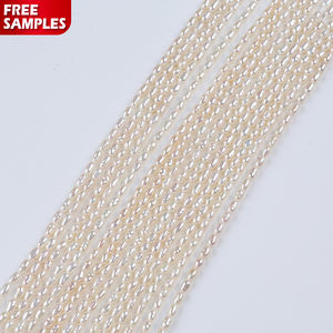 Freshwater Natural 3-4mm Mini Rice Oval <strong>Pearls</strong> Strand <strong>Loose</strong> Beads for Jewelry Making Wholesale Perlas Sueltas Pearly <strong>Pearls</strong> - Product Image 2