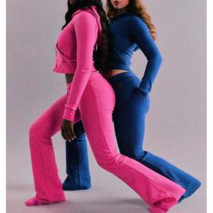 <strong>Euro</strong> Women Knit Lounge Set Slim Long Sleeve Jogger <strong>Two</strong> Piece - Product Image 2