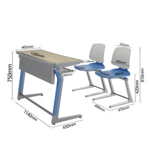 Juegos <span class=keywords><strong>de</strong></span> escritorio y sillas para estudiantes dobles <span class=keywords><strong>de</strong></span> <span class=keywords><strong>dos</strong></span> asientos modernos, muebles <span class=keywords><strong>de</strong></span> aula <span class=keywords><strong>de</strong></span> escuela secundaria <span class=keywords><strong>de</strong></span> buena calidad - Product Image 3