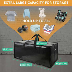 Hot <b>Sale</b> Polypropylene Pp Woven Moving Extra Large Storage Bags Waterproof Moving Bags Heavy Duty With Zippers - Product Image 4