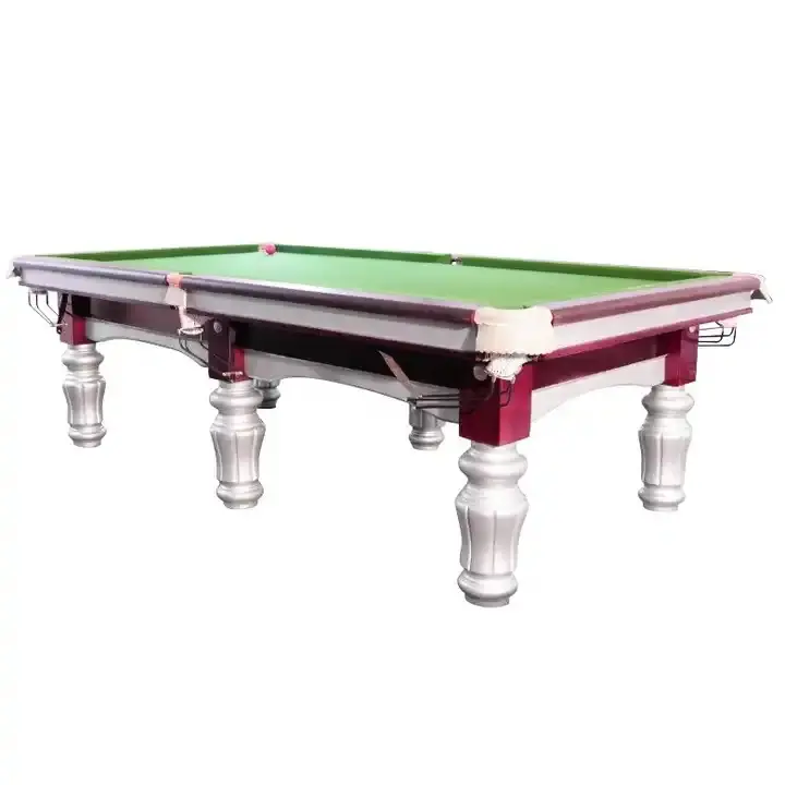 Terbaik profesional 12 kaki mewah Snooker meja Billiard kayu Solid dengan Natural Slate ukuran standar