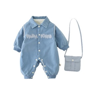 Automne et hiver bébé garçon col <span class=keywords><strong>thermique</strong></span> <span class=keywords><strong>body</strong></span> avec sac à manches longues vêtements pour bébés épaissi bébé barboteuses - Product Image 6