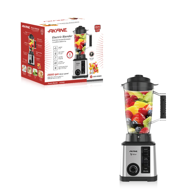 AKANE Electric Blender Licuadora Eléctrica 2600W Power 3L Capacity 8 Blades 25000RPM High-Speed Plastic Cup Blender for Kitchen