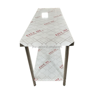 Équipement de cuisine de restaurant Banc de travail à 2 niveaux en acier inoxydable 201 304 Table de travail de <span class=keywords><strong>chef</strong></span> avec étagère inférieure - Product Image 4