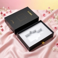 Scatole di Carta Nere Stile Cassetto all'Ingrosso, Confezione Regalo Rigida Estraibile con Linguetta in Tessuto per Set Regalo di Profumi e Fragranze