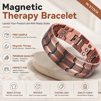 Bijoux Magnétiques, Bijoux de Thérapie Magnétique, Bracelet Vintage à Maillons avec Texture Géométrique pour les Marques en Gros
