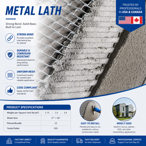 Lattes métalliques en <span class=keywords><strong>acier</strong></span> galvanisé pour stuc, maille diamantée expansée, lattes plates, matériau de construction pour appartements, cloisons sèches, plâtre, maçonnerie, résistant à l'eau - Product Image 1