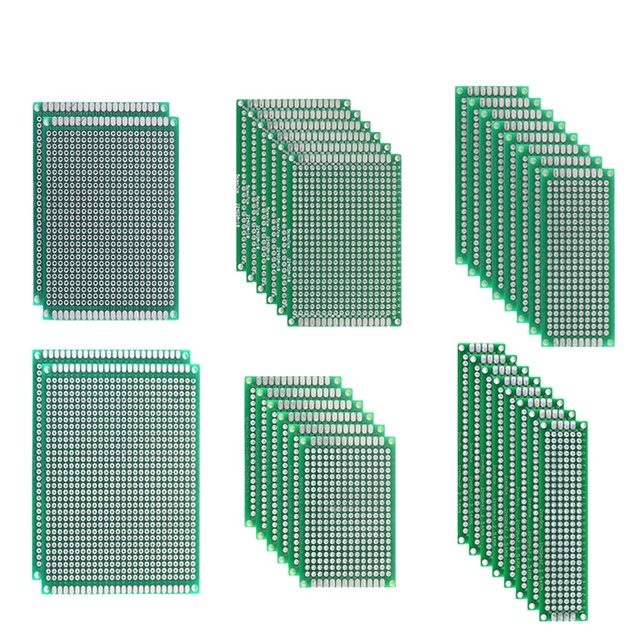 32 Pcs Double Sided PCB Board Prototype Kit 6 Sizes Universal Printed Circuit Protoboard For DIY Soldering Project