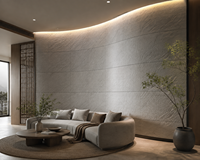 Revestimiento de Pared de Material Compuesto de Madera y Plástico Flexible, Panel WPC Ligero con Efecto Travertino para Interiores y Exteriores