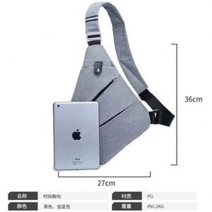 Sac à bandoulière décontracté de haute qualité, multifonction, antivol, sac de poitrine pour homme - Product Image 2