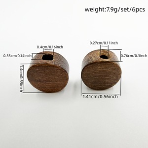 Perillas de afinación de guitarra de madera Suanzhi redondas pequeñas al por mayor, 6 unidades con tornillos y arandelas para afinadores de guitarra clásica y eléctrica - Product Image 2