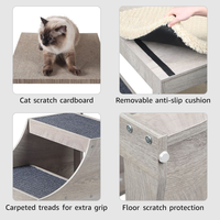 Etagen bett für Haustiere mit abnehmbarer Treppe, mehrstufiges Bett für Hunde und Katzen, Fenster barsch mit Kissen und Kratz kissen für den Innenbereich