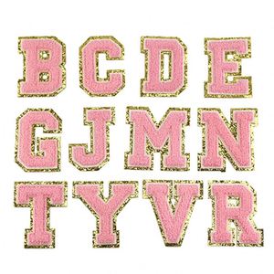 Voorraad Multi Kleur Zwart Zelfklevend Met 3M Sticker Fuzzy Glitter Trim Iron Stick A-Z Alfabet Letters Diy Geborduurde patches - Product Image 4