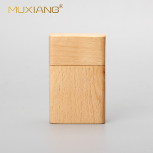 Muxiang Wooden Cigarette Box Beechwood Rectangular Handmade With Engraved Logo Customizable - Product Image 3