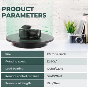 Оптовая продажа, вращающийся электрический поворотный стол с 360 градусами, стойка для фото-и видеосъемки, поворотный стол, максимальная нагрузка 100 кг - Product Image 4