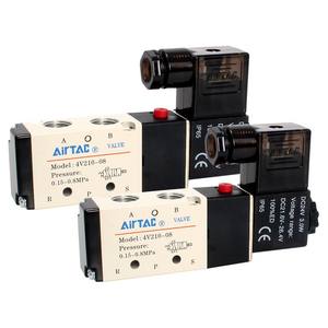 Válvula de Control Neumática Direccional de 5 Vías y 2 Posiciones Airtac 4V110-06/4V210-08 DC24V/4V230C, Estructura OEM Personalizable - Product Image 1