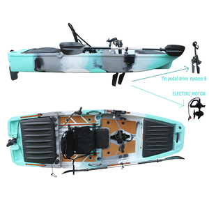 <span class=keywords><strong>Kayak</strong></span> <span class=keywords><strong>de</strong></span> <span class=keywords><strong>pêche</strong></span> <span class=keywords><strong>à</strong></span> pédales <span class=keywords><strong>à</strong></span> aileron pour 1 personne, 10,4 pieds, avec moteur électrique, matériau HDPE durable pour canoë océanique - Product Image 3