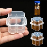 Boîtes de rangement en plastique transparent jetables de 3 ml à 10 ml pour flacons, étuis de voyage, supports de flacons, vente en gros