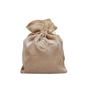 Borsa di iuta con coulisse naturale 37 cm x 40 cm - Product Image 1