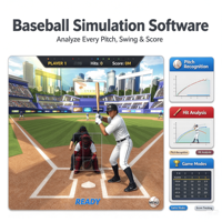 Simulateur de baseball basé sur les données, système d'entraînement et de divertissement au battement en salle avec capteur de caméra haute vitesse et jeu multijoueur