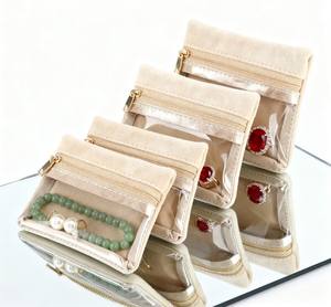 Kantong beludru kustom diskon besar-besaran kantong bahan lembut untuk mengatur aksesori perhiasan kecil di rumah dan perjalanan - Product Image 2