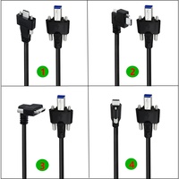 Câble de panneau blindé en PVC Type-C vers USB 3.0 BM mâle à double verrouillage par vis avec options d'angle multiples pour ordinateur et imprimante