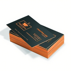 700g thẻ màu đen lõi trắng đỏ xanh xanh cam dập nóng cạnh lá dập nổi Tùy chỉnh màu cạnh thẻ kinh doanh - Product Image 3