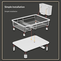 Égouttoir à vaisselle compact multifonction en métal à double niveau, le plus vendu, pour bols et assiettes