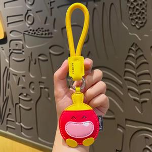 Wholesale Customized PU <b>Leather</b> <b>Keychain</b> Pingpong Pat Design New Arrival Student Couple Bag - Product Image 2