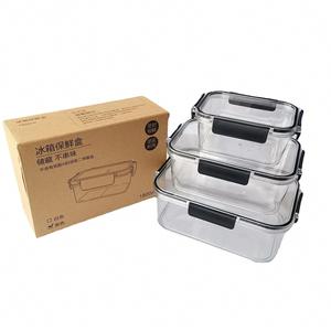 <b>Lunch</b> Bento Boxes Plastic Leak-Proof BPA-Free Airtight Food Storage Containers <b>Set</b> With Lids for Kitchen Organization - Product Image 1