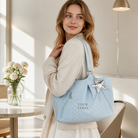 Sac à bandoulière hobo en similicuir à pois, avec logo personnalisé et breloque étoile, grand sac à main décontracté pour femme, idéal pour le quotidien et le shopping