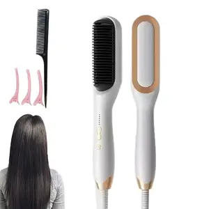 2024 hot sale professional portable electric straightening hair comb brush hair straightener