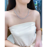 Collier tennis GF Jewelry de luxe, plaqué or 18 carats, résistant à l'eau et inaltérable, avec trèfle à quatre feuilles et diamant de laboratoire taille brillant, certifié IGI