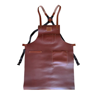 Đầy đủ hạt Da Nướng Tạp dề BBQ Dày da có thể điều chỉnh Tạp dề thợ cắt tóc Tạp dề với túi cho hàn chế biến gỗ người đàn ông - Product Image 3