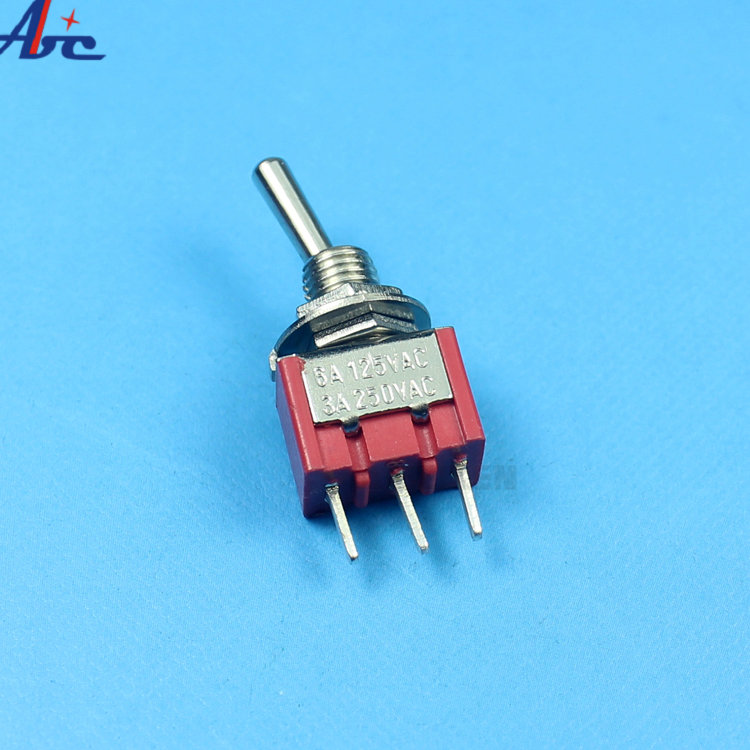 ABILKEEN PCB Mounting Toggle Switch 3pin RED ON-ON ON-OFF-ON
