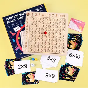 गणित शैक्षिक शिक्षण खिलौना लकड़ी का गुणा बोर्ड गेम मोंटेसरी गुणा बोर्ड