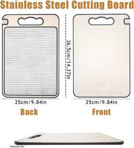 Double Side <b>Wheat</b> Straw Cutting Board Stainless Steel Meat Thawing Chopping Board With Sharpener Garlic Grinder - Product Image 2
