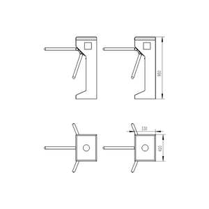 Módulo de Reconocimiento Personalizado para Control de Acceso en Exteriores, Torniquete Trípode Moderno con Código QR, Tarjeta RFID y Reconocimiento Facial para Estaciones y Gimnasios - Product Image 4