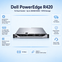 Serveur Dell R420 1U en rack, double socket, 12 DIMM DDR3, PCIe 3.0, SAS, SATA pour charges de travail denses, stockage de valeur mainstream