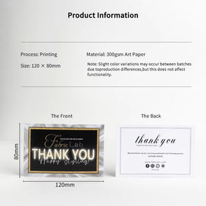 工厂定制带徽标的感谢卡，适合小型企业豪华广告贺卡印刷 - Product Image 4