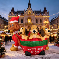 Chien teckel gonflable de Noël de 1,5 m avec lumière LED, décoration de Noël pour la fête du Nouvel An