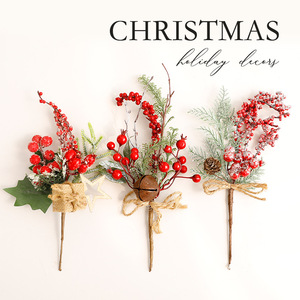 Decoración de árboles de Navidad, púas de pino artificiales con bayas, piñas, bayas rojas artificiales, cono de pino, agujas de pino simuladas - Product Image 3