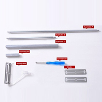 Grattoir à algues pour aquarium en verre, acier inoxydable, alliage d'aluminium, outil de nettoyage d'aquarium, outil d'angle, manche long, antirouille